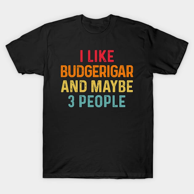 I Like Budgerigar And Maybe 3 People Retro Vintage T-Shirt by HeroGifts